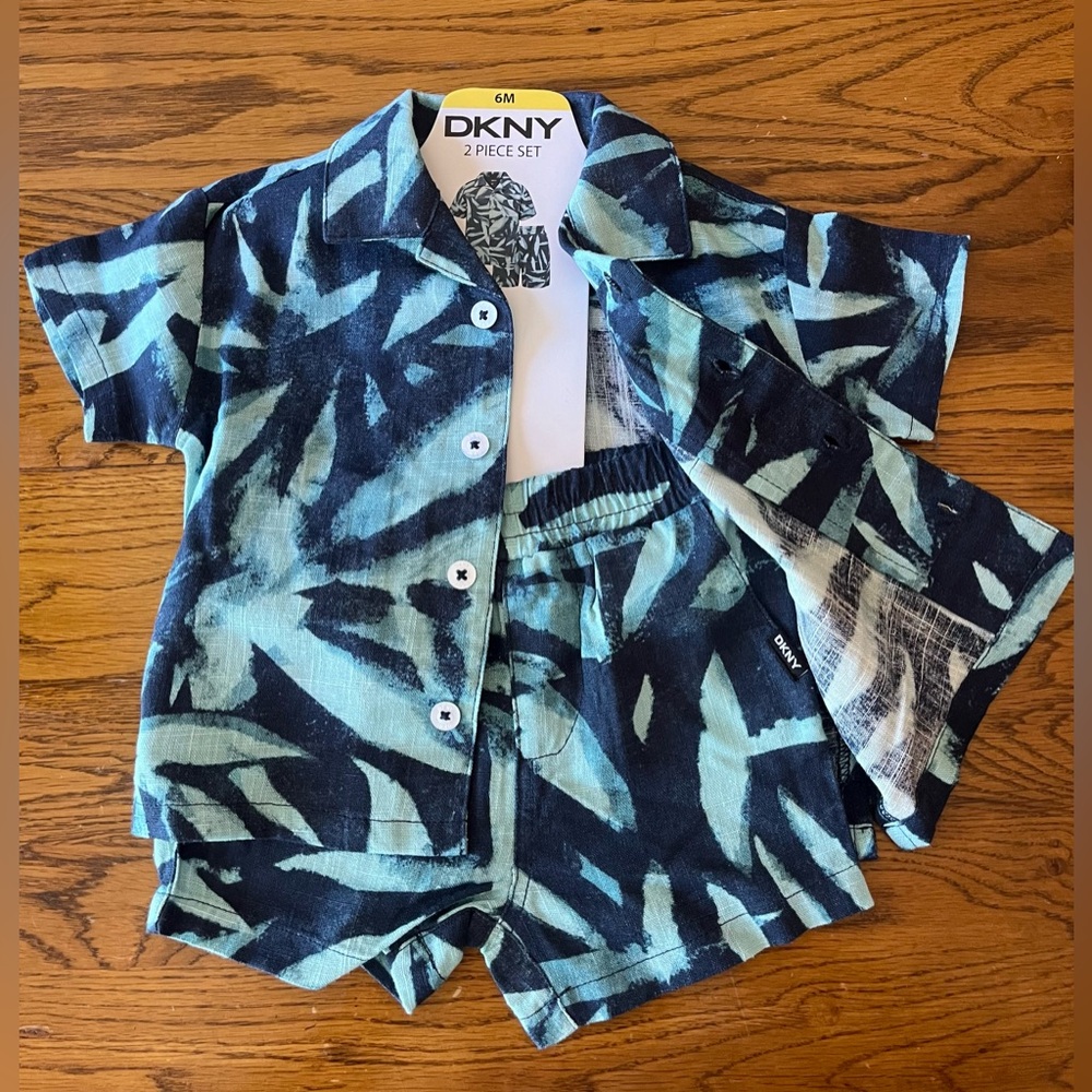 DKNY baby two-piece cabana set. Boys six month. New with tags.